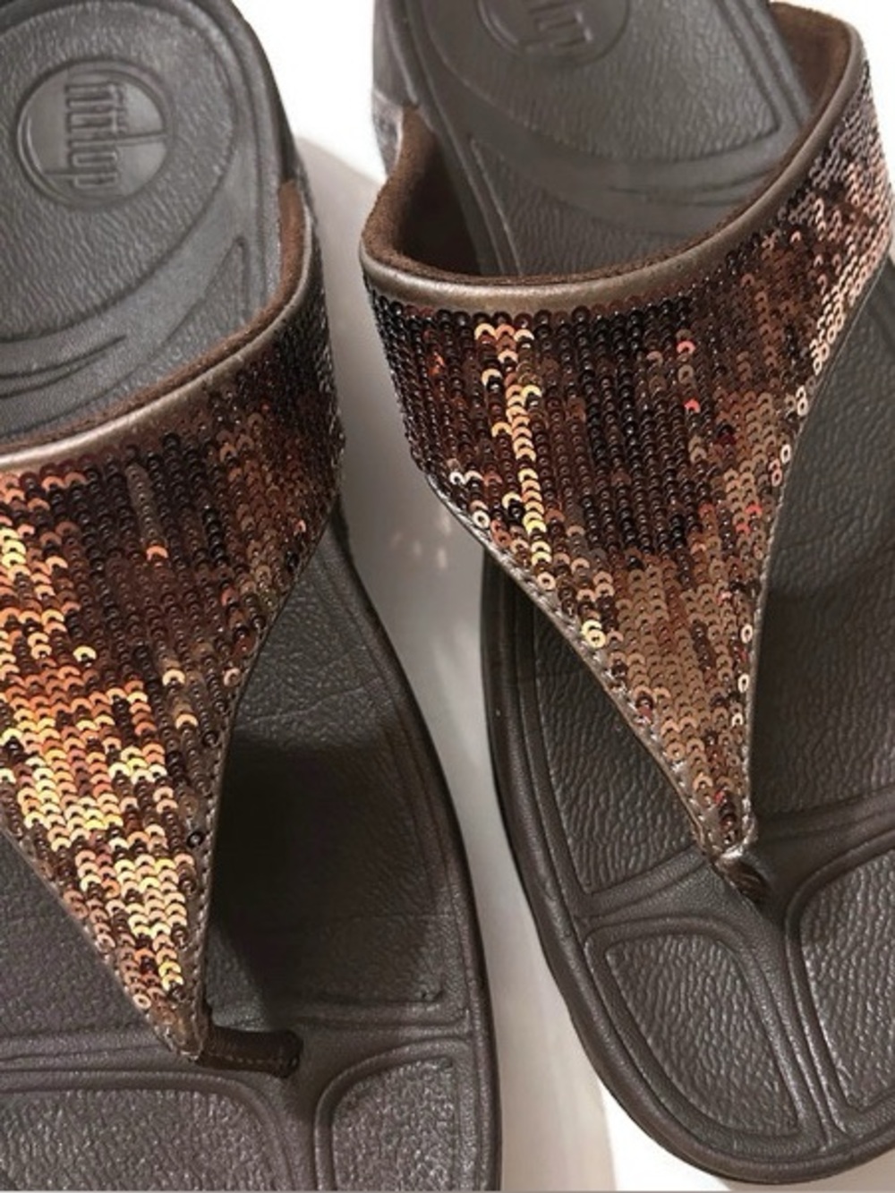 FitFlop Brown Sequin Electra Sandals - Picture 4 of 10